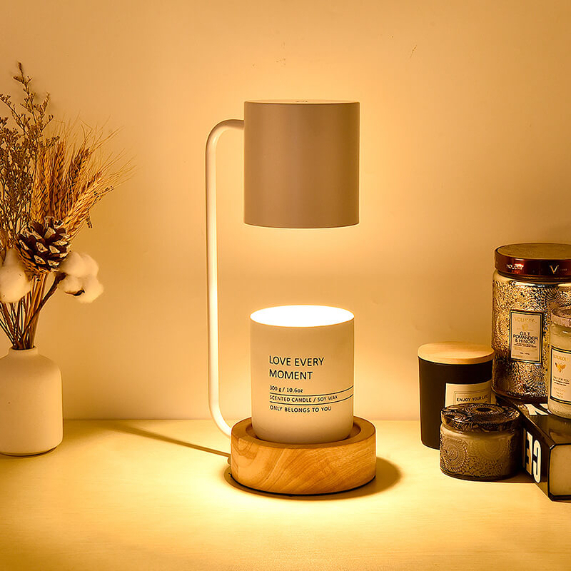 Japanese Minimalist Wood Timing Dimming 1-Light Melting Wax Table Lamp