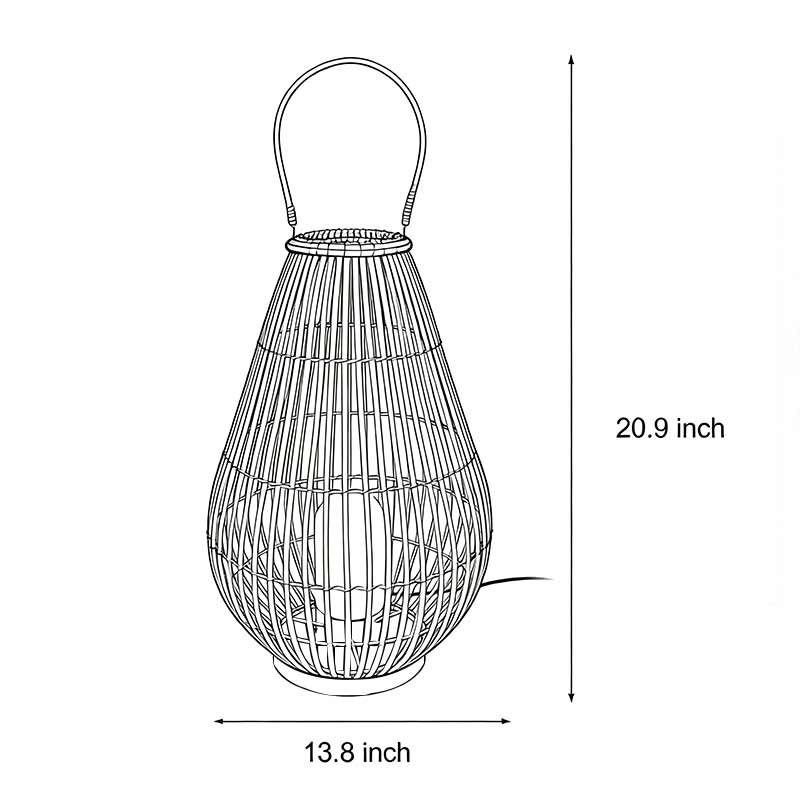 Bamboo Lantern Portable Waterproof Modern Outdoor Light