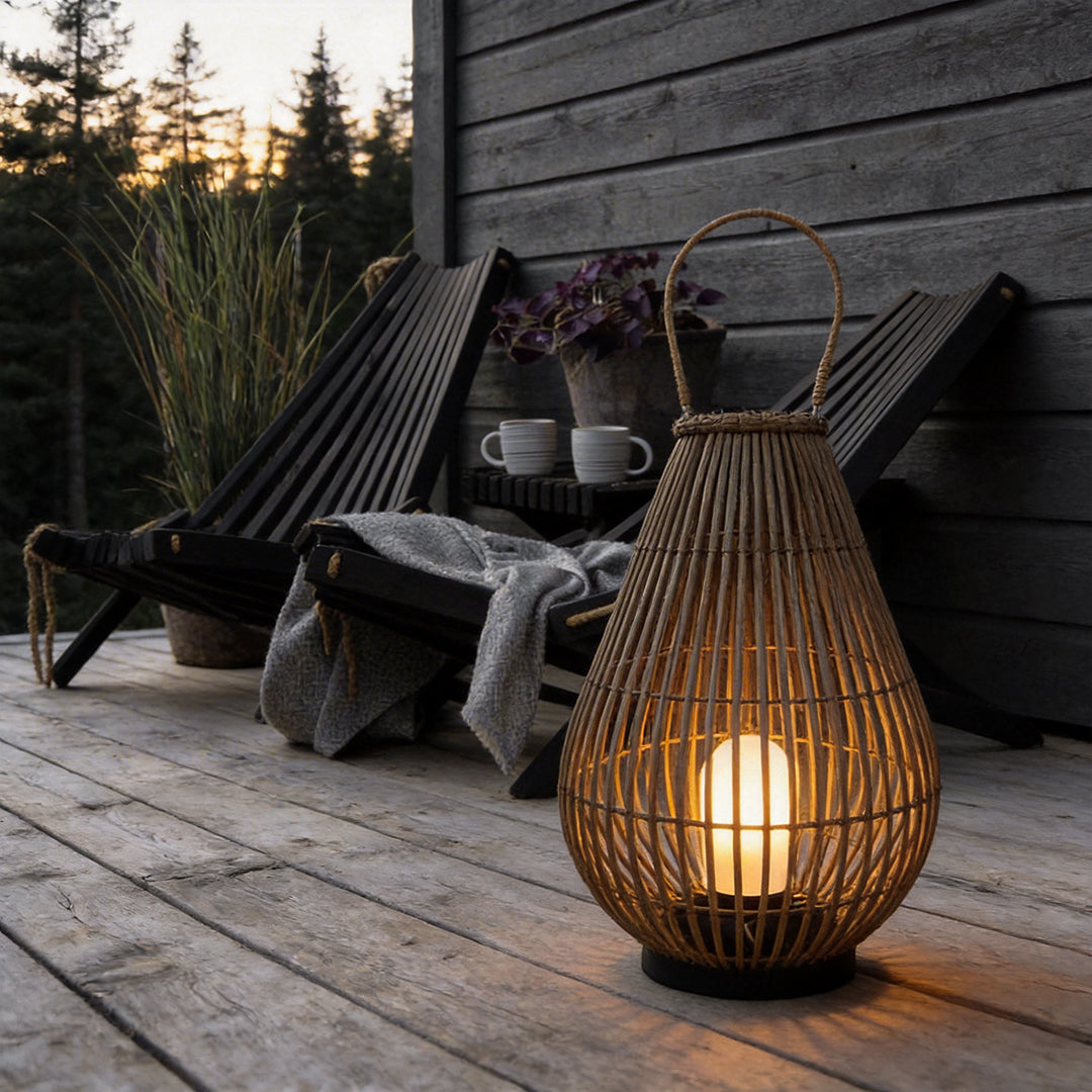 Bamboo Lantern Portable Waterproof Modern Outdoor Light