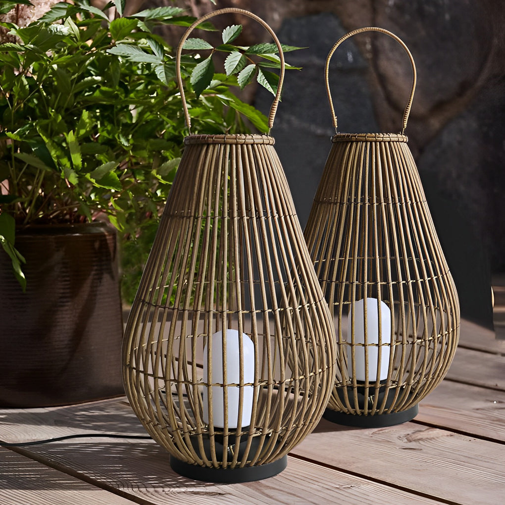 Bamboo Lantern Portable Waterproof Modern Outdoor Light