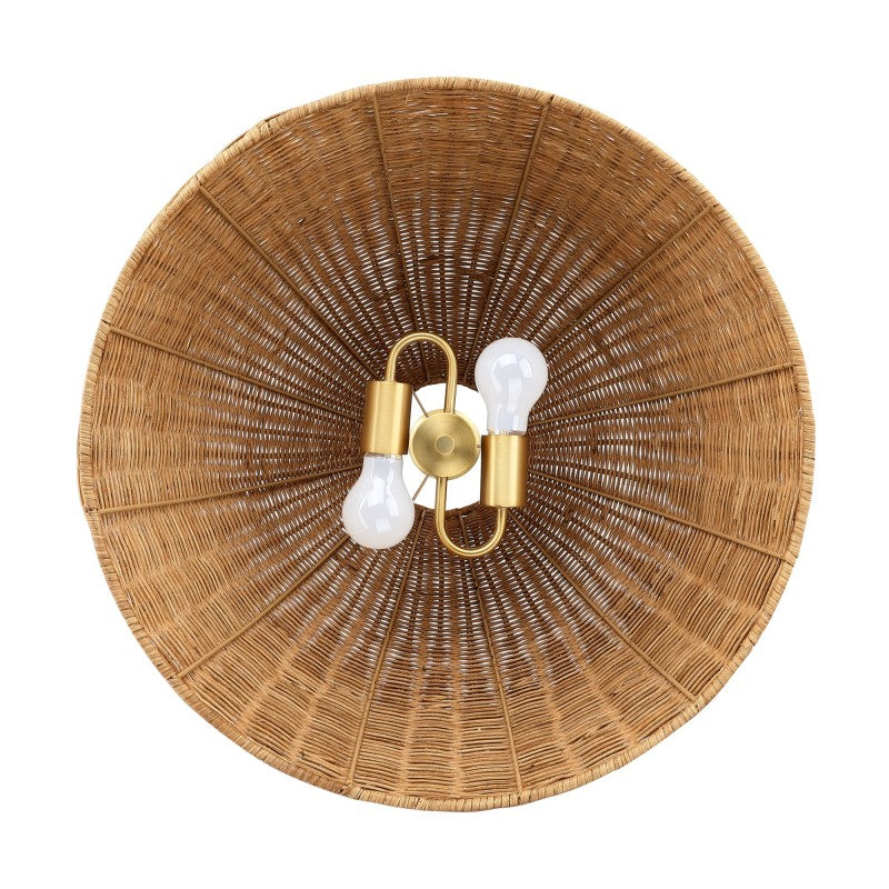 Coastal Boho Woven Rattan Pendant Light