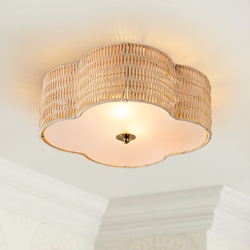 Coastal Style Handwoven Rattan Ceiling Light