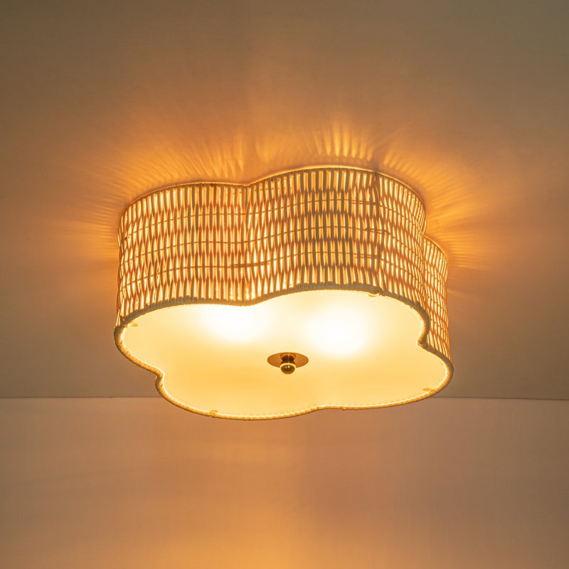 Coastal Style Handwoven Rattan Ceiling Light