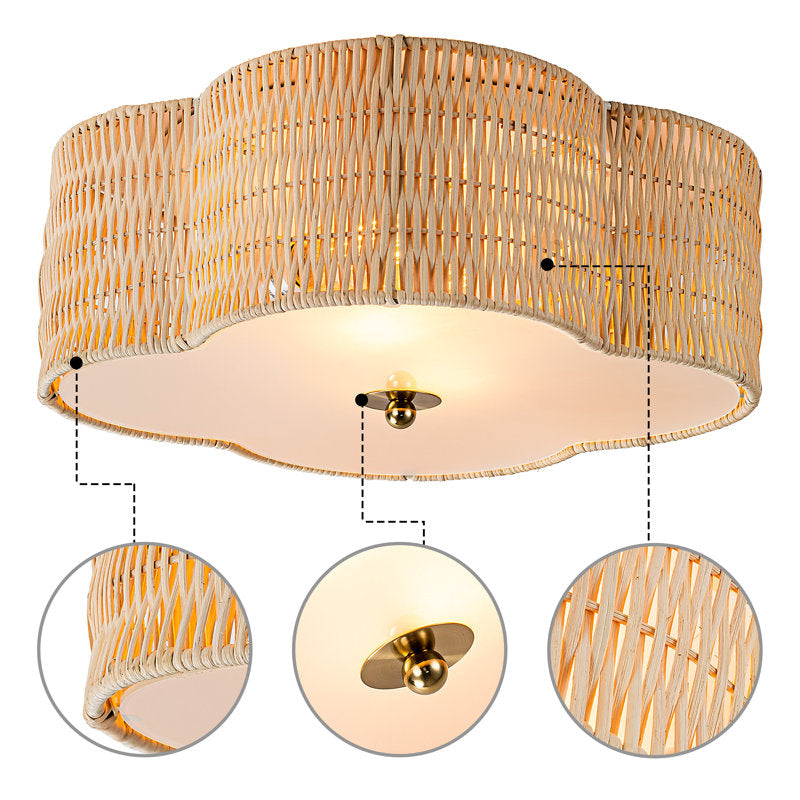 Coastal Style Handwoven Rattan Ceiling Light