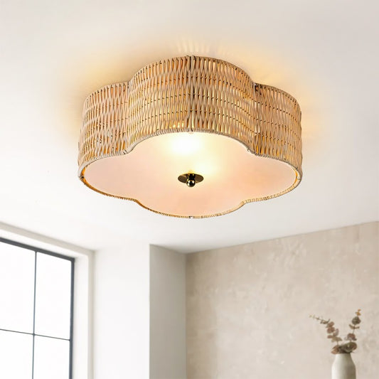 Coastal Style Handwoven Rattan Ceiling Light
