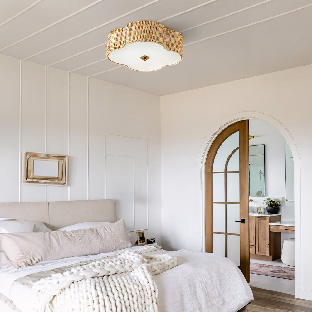 Coastal Style Handwoven Rattan Ceiling Light