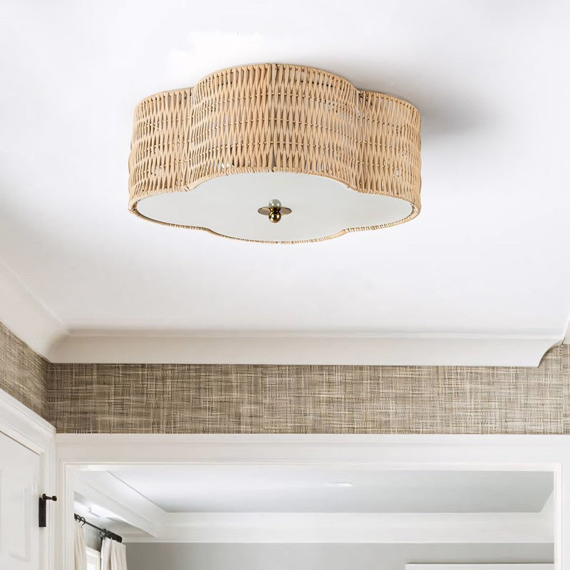 Coastal Style Handwoven Rattan Ceiling Light
