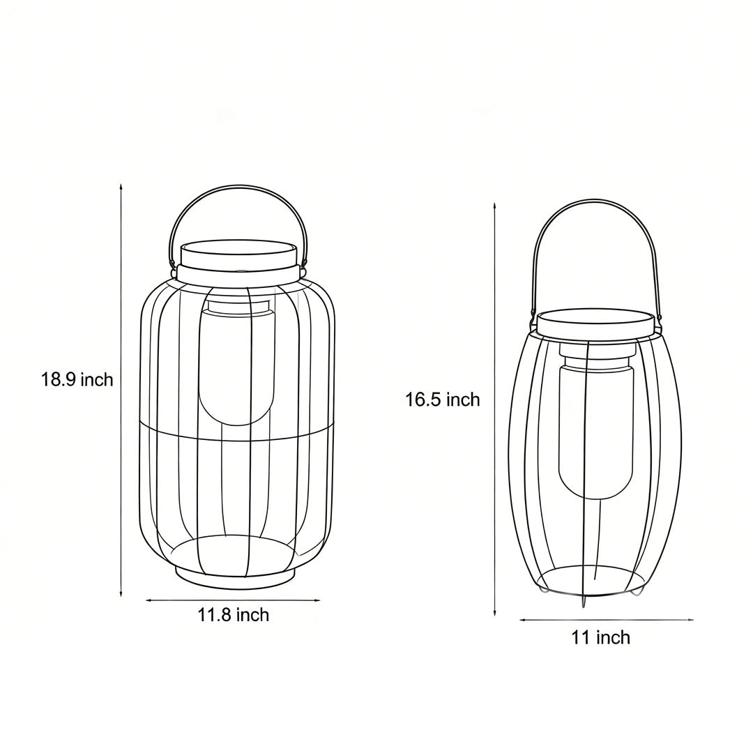 Outdoor Rattan Lanterns Portable LED Waterproof Solar Light