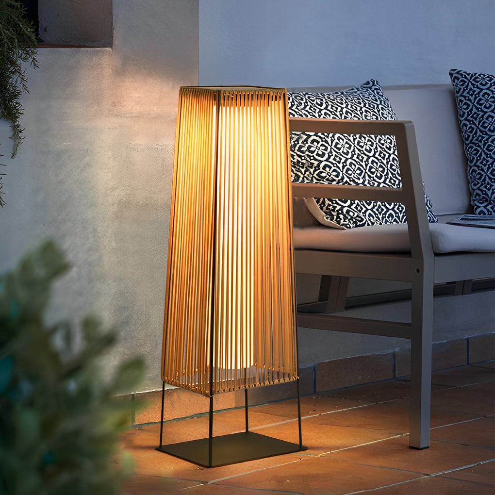 Rattan Outdoor Post Light