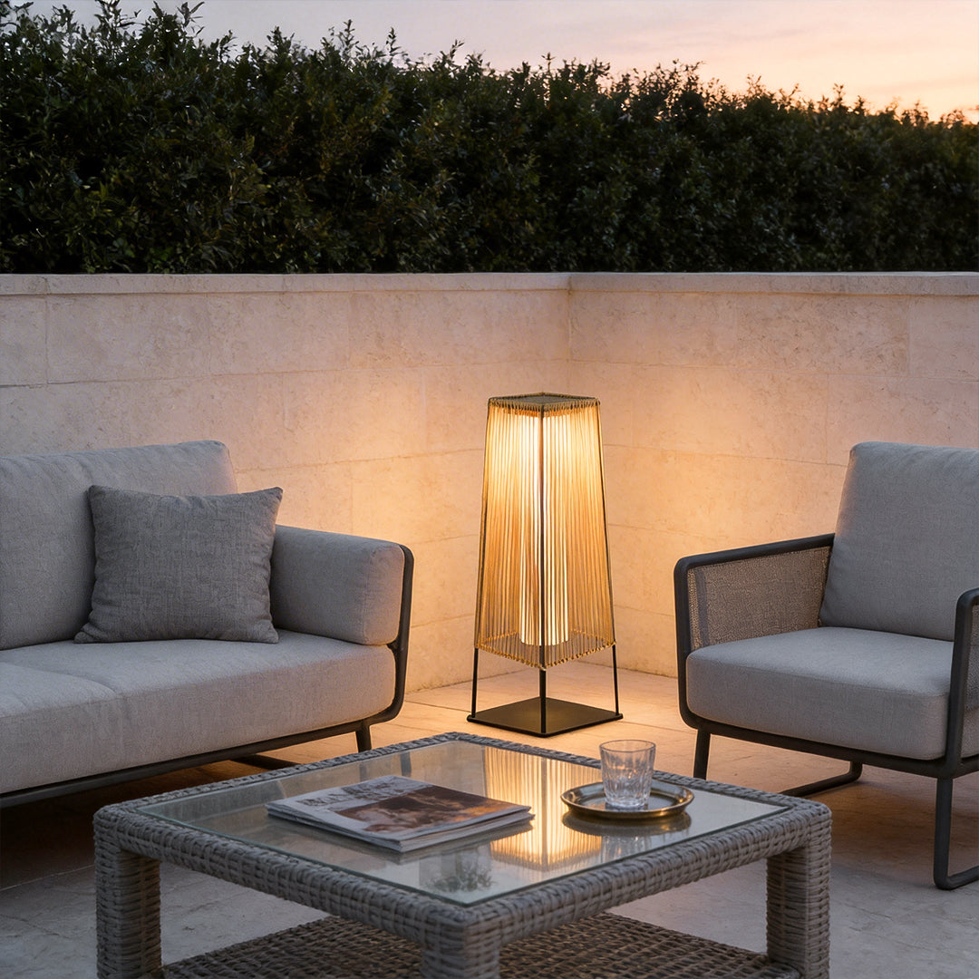 Rattan Outdoor Post Light