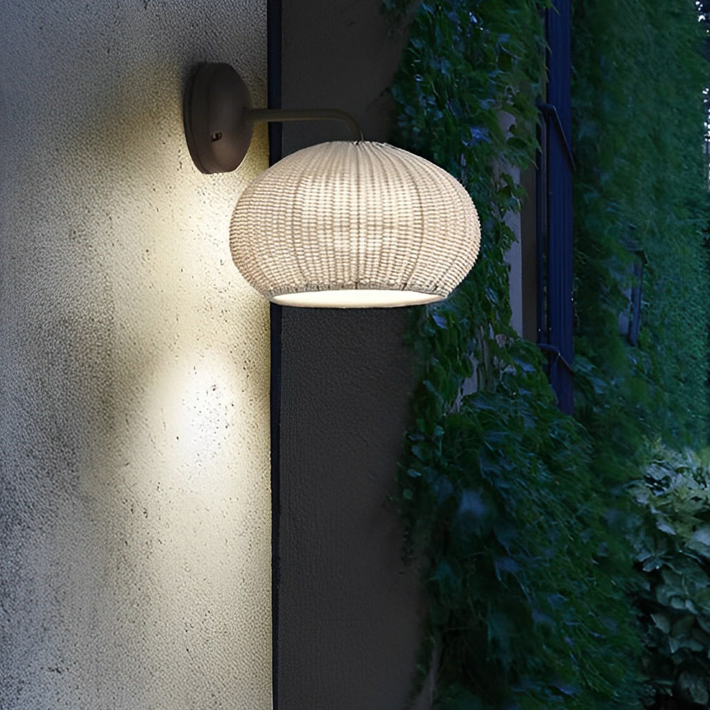 Outdoor Rattan Hanging Light for Balcony, Patio